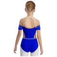 thumbnail image 2 of vastwit Combinaison de Danse Ballet à Manches Courtes avec Strass pour Filles, Bleu 16, 2 of 6