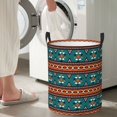 thumbnail image 4 of DouZhe Grands Paniers à Linge Pliables Imperméables, Imprimés Rétro Style Traditionnel Sud-Ouest Circular Hamper avec Poignées, 4 of 6
