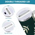 thumbnail image 3 of Yayeee 40oz Double-Wall Insulated Stainless Steel Tumbler with Handle Bottle, Beige Leaves, 3 of 8