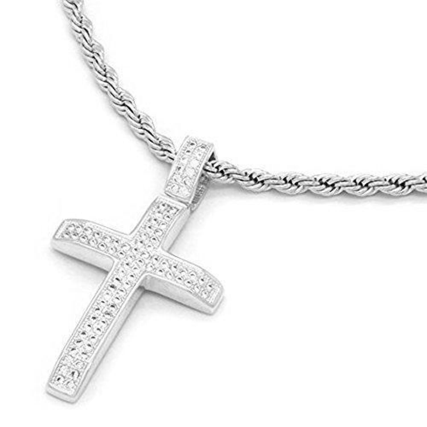 Cross Pendant Trendy 24 3mm Rope Chain 