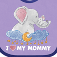 thumbnail image 4 of Inktastic I Love My Mommy Cute Elephants with Moon and Stars Boys or Girls Baby Bib, 4 of 4