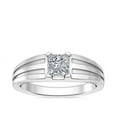 thumbnail image 1 of 1.00 T.C.W Princess Shape Natural Diamond Latest Design Solitaire Wedding Ring for Ladies Solid 14K White Gold Size 8, 1 of 6