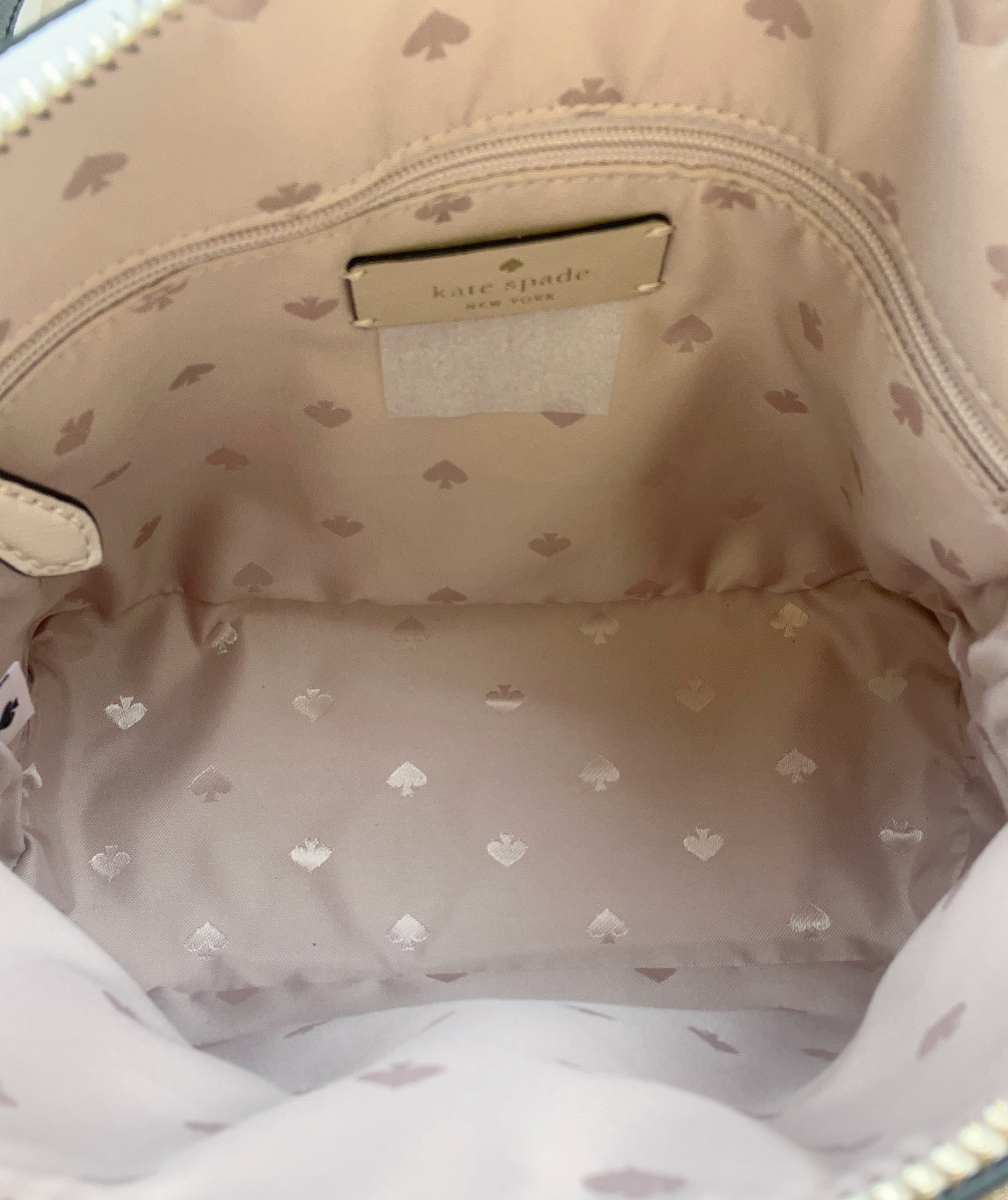 New Kate Spade Staci Saffiano Leather Dome Backpack Warm Beige Multi