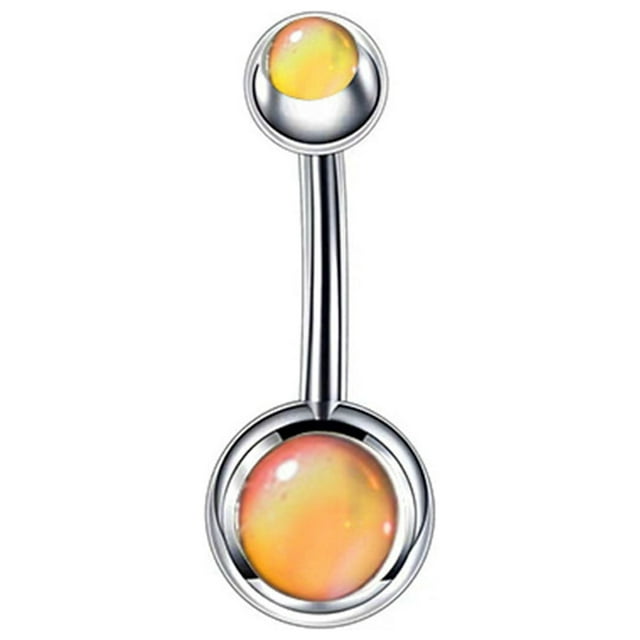 Hearth & Gear Belly Button Rings Stainless Steel Round Cubic Zirconia Stud Body Piercing Forbidden Body Jewelry Curved Barbell Belly Button Rings Pack ShinyJewelry Navel Long Belly Button Piercing