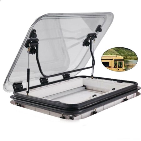 TFCFL 27.5x19.7 Inch RV Roof Vent Cover Skylight Window Replacement W/LED Light for RV Caravan