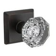 thumbnail image 1 of Crystal Single Dummy Door Knob with Traditional Square Trim, Venetian Bronze, 1 of 1