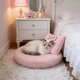 thumbnail image 5 of Almohadón redondo para cama de mascotas, para gatos y perros pequeños, 50 cm de diámetro, material suave de pelusa, lavable, liviano, base antideslizante, uso en interiores., 5 of 6