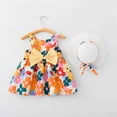 thumbnail image 2 of Baby Girl Dress Baby Girl Summer Sleeveless Tutu Dress Backless Birthday Party Princess Dresses with Straw Hat Set Little Girl Dresses Orange 2 Years-3 Years, 2 of 7