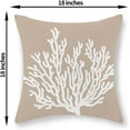 thumbnail image 5 of Coastal Pillow Covers 18x18 Inch Set of 2 Brown Tan Coral Starfish Throw Pillows Summer Nautical Beach Ocean Decorations Linen Pillowcase Outdoor Decor Farmhouse Cushion Case for Home Bedroom, 5 of 6