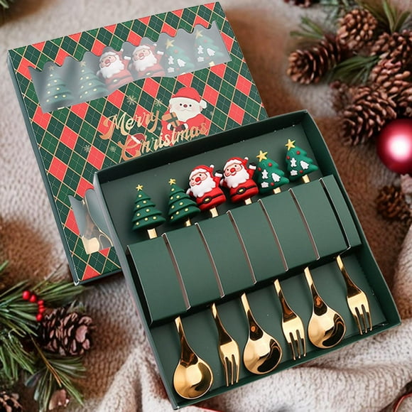 Juego de Cubiertos de Navidad Macarena de 6 uds Estilo B