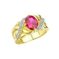 thumbnail image 4 of RYLOS Rings for Women 14K Yellow Gold Ring Classic 9X7MM Oval Gemstone &  Diamonds July Ruby Jewelry Size 9, 4 of 8