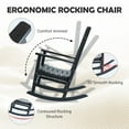 thumbnail image 3 of Tappio HDPE Rocking Chair All Weather Porch Rocker with High Backrest, Outdoor Indoor Rocking Armchair, Black, 3 of 9