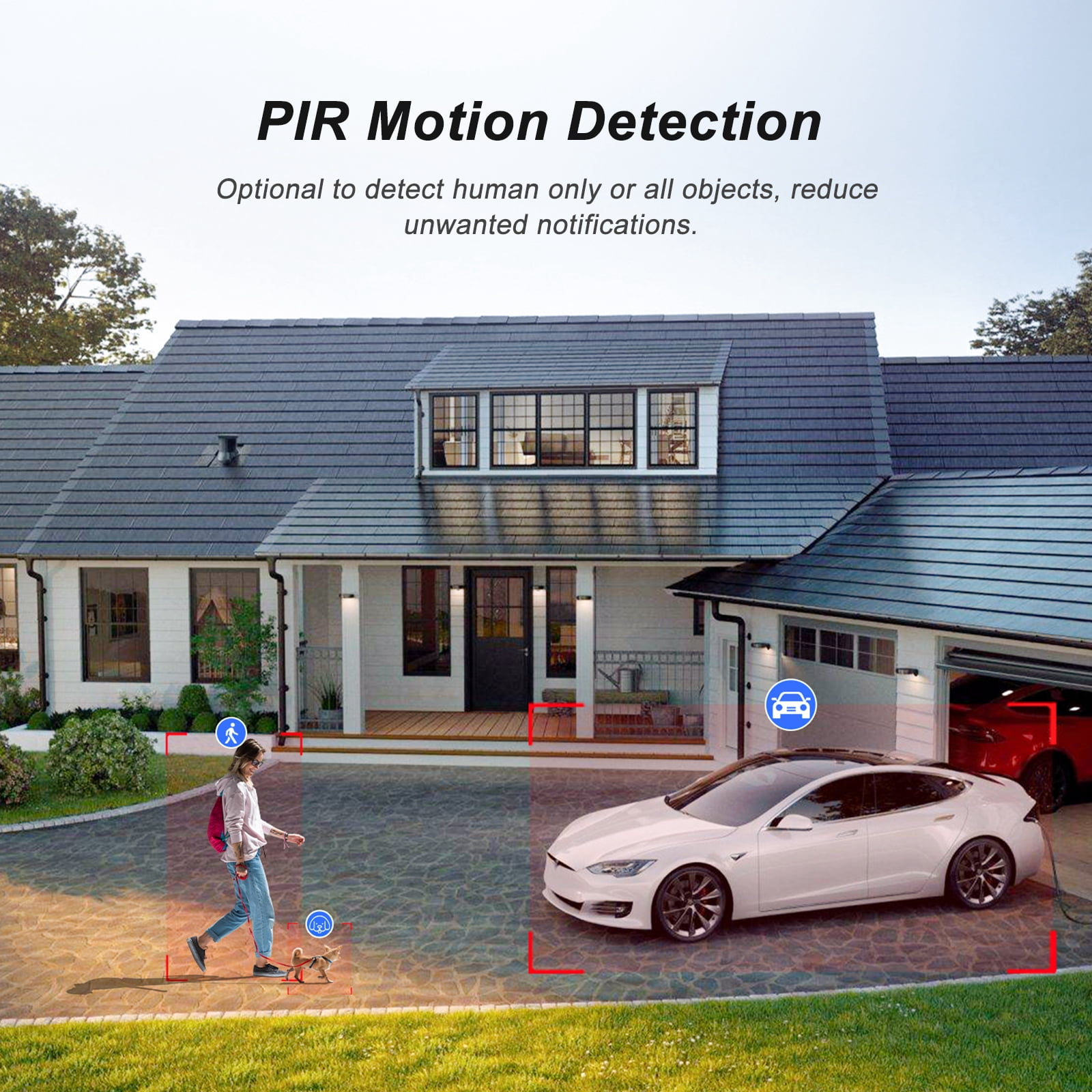 2K Wireless Outdoor Solar Security Camera with Spotlight, Waterproof PIR Detection, 2.4Ghz&5Ghz Wi-Fi, Rechargeable Battery Powered Home Surveillance Camera with Color Night Vision, 2-Way Audio