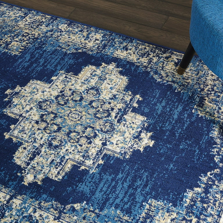 Gronant Blue Geometric Rug - Clearance