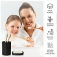 thumbnail image 6 of CERBIOR Bathroom Accessories Set Bath Ensemble Includes Soap Dispenser, Toothbrush Holder, Toothbrush Cup, Soap Dish for Decorative Countertop and Housewarming Gift (Black Spiricle), 6 of 7