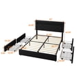 thumbnail image 3 of Metal Queen Size Bed Frame With Headboard Queen Platform Bed Frame Heavy Duty Construction With LED Lights USB Charging Station 4 Bottom Drawers, 3 of 9