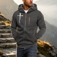 thumbnail image 2 of UVEASISHA Graphic Zip Up Hoodies for Men Criss Cross Print Full Zip Hooded Sweatshirt Jacket Color Block Drawstring Athletic Jackets with Zipper Pockets Dark Gray M, 2 of 7