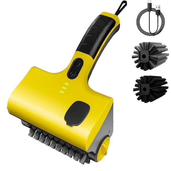 Electric Grill Cleaner, Cordless BBQ Brush Robot with 360° Rotating Bristles, Rechargeable Automatic Grill Cleaning Tool for Outdoor Grills & Barbecue Lovers