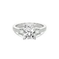 thumbnail image 4 of IGI Certified 1 Carat Radiant Shape Lab Grown Diamond Engagement Ring | 14K White Gold | Daria Trapezoid Three Stone Diamond Ring | FG-VS1-VS2 Quality Friendly Diamonds, 4 of 6