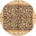 thumbnail image 1 of Ahgly Company Indoor Round Abstract Brown Modern Area Rugs, 3' Round, 1 of 4