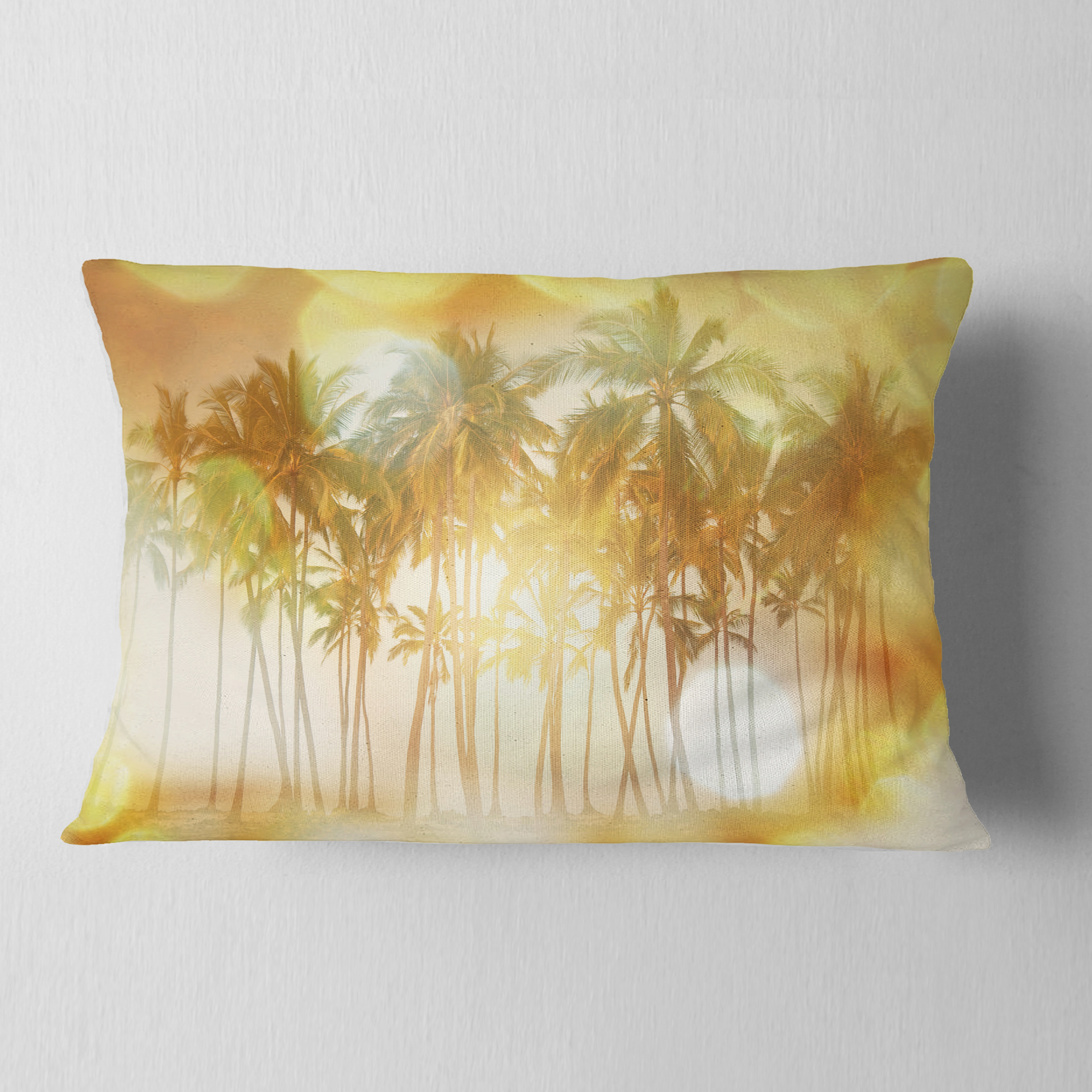 Designart 12" x 20" Yellow Polyester Throw Pillow