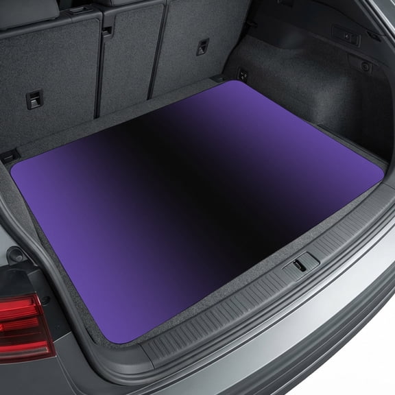 Universal Car Trunk Mat 29"x39", Purple Black Ombre Waterproof Cargo Liner, Non-Slip Durability Cargo Mat, Gradient Contemporary Abstract Art All Weather Rear Trunk Protector for Car SUV
