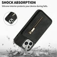 thumbnail image 3 of SaniMore for iPhone 14 Pro 6.1" 2022 Back Case with Zipper Card Pokcet Flip Wallet/Kickstand Shock Absorption Anti-fall Retro PU Leather Wear-resistant Shell For iPhone 14 Pro, Black, 3 of 9