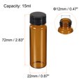 thumbnail image 3 of Unique Bargains 15mL Reagent Glass Storage Bottle Round Plastic Screw Cap Lab Home Brown 10 Pack, 3 of 5