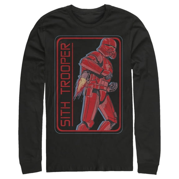 Men's Star Wars: The Rise of Skywalker Sith Trooper Rocket Long Sleeve Shirt Black Small