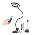thumbnail image 1 of Lupa 3X con luz, lámpara de lectura con clip de 8 W, 3 modos de color, 10 niveles de brillo, cuello de cisne ajustable 360°, lámpara de aumento con clip para escritorio, mesita de noche, lectura y oci, 1 of 4