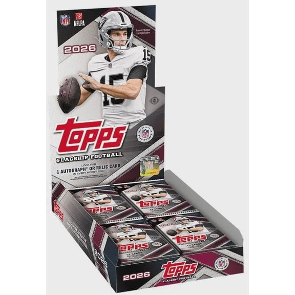 2026 Topps Flagship Football Trading Cards Factory Sealed Hobby Box