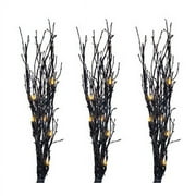 NOMA/INLITEN-IMPORT Halloween Light Twigs, Orange/Black Glitter, 3-Pc. V37014