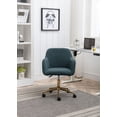 thumbnail image 4 of Modern Rolling Teddy Fabric Executive Office Chair with Adjustable Height and 360 Revolving, Swivel Accent Back Armchair with Wheels and Golden Base, Upholstered Vanity Chair, Green, 4 of 9