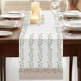 thumbnail image 3 of Table Runners 72 Inches Long Dress Scarves, Beige Floral Farmhouse Kitchen/Dining Table Runner, Coffee Tablerunners, Spring Summer Botanical Flowers 14x72 Inch, 3 of 9