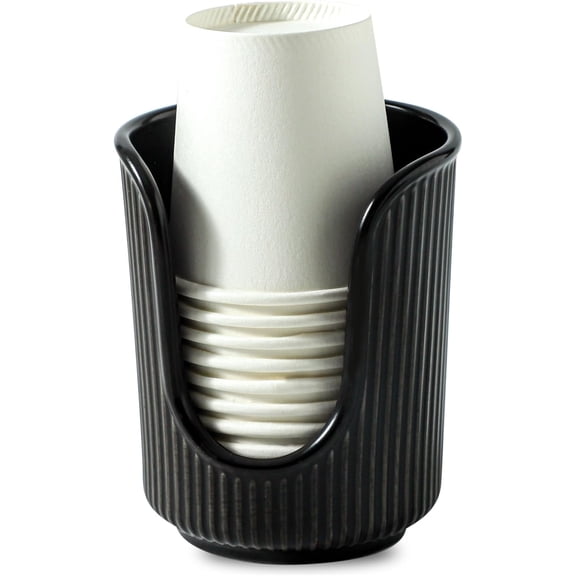 JINANDA Ceramic Stylish Vertical Stripes Disposable Mouthwash Cup Holder for 3-4oz Paper Cups Small Water Cup Dispensers