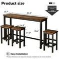 SESSLIFE 4Piece Counter Height Bar Table Set, Pub Dining Height Table