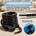 30-FT Coiled Bicycle Cable Lock, 3/8 Inch Weatherproof Resettable ...
