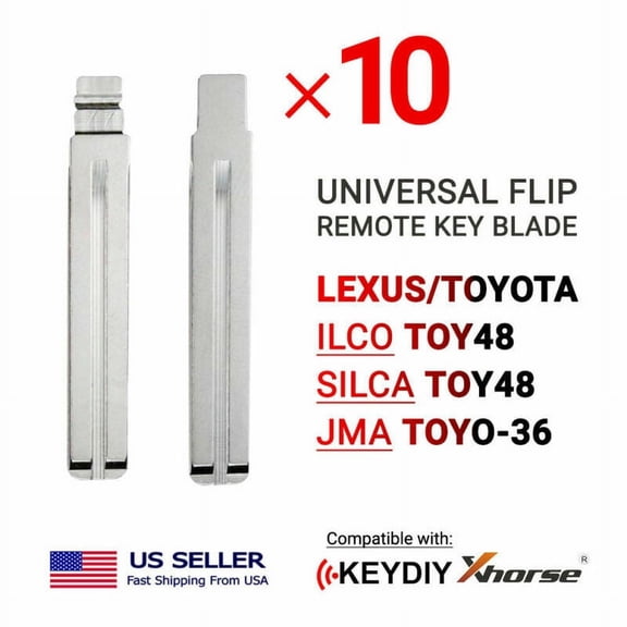10x New Uncut Universal Flip Remote Key Blade Lexus/Toyota Type TOY48 TOYO-36