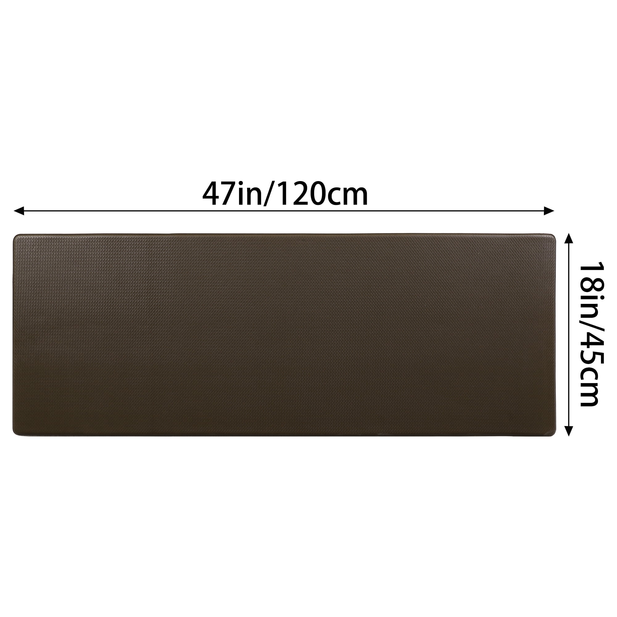 Unique Bargains 1 Piece Kitchen Runner Rug, Waterproof Comfort Solid Color Kitchen Mat Brown 18" x 47"