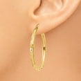 thumbnail image 3 of FB Jewels 14K Yellow Gold Textured Hoop Earrings, 3 of 4