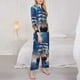 thumbnail image 3 of Balery Moonlit Night Sea Sailboat Conjunto de Pijama con Estampado para Mujer, Conjunto de Dos Piezas con Manga Larga, Ropa de Dormir Suave con Bolsillos, Pijamas Cómodos-X-Large, 3 of 7