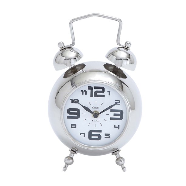 Table Clock With Nickel Plated Finish