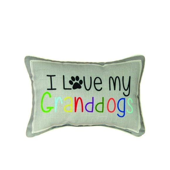 Manual Woodworkers & Weavers Word Throw Pillow, I Love My Granddogs, 12.5 x 8.5