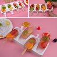 thumbnail image 3 of 3 Pack Large Popsicle Molds 4 Cavities Cake Pop Silicone Molds Oval Ice Cream Cakesicle Molds for Chocolate Baking with 100 Wooden Sticks, 3 of 6