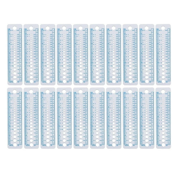 20pcs Knitting Needle Gauge Ruler Soft Plastic Knit Measure Size Ruler DIY Needle Sizer Measuring Tool for Patchwork