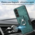 thumbnail image 4 of SaniMore Compatible with Samsung Galaxy A25 Case, Wallet Stand Elastic Credit Card Slot Magnetic Car Mount Ring Holder Premium PU Leather Protection Cover for Galaxy A25, Green, 4 of 9