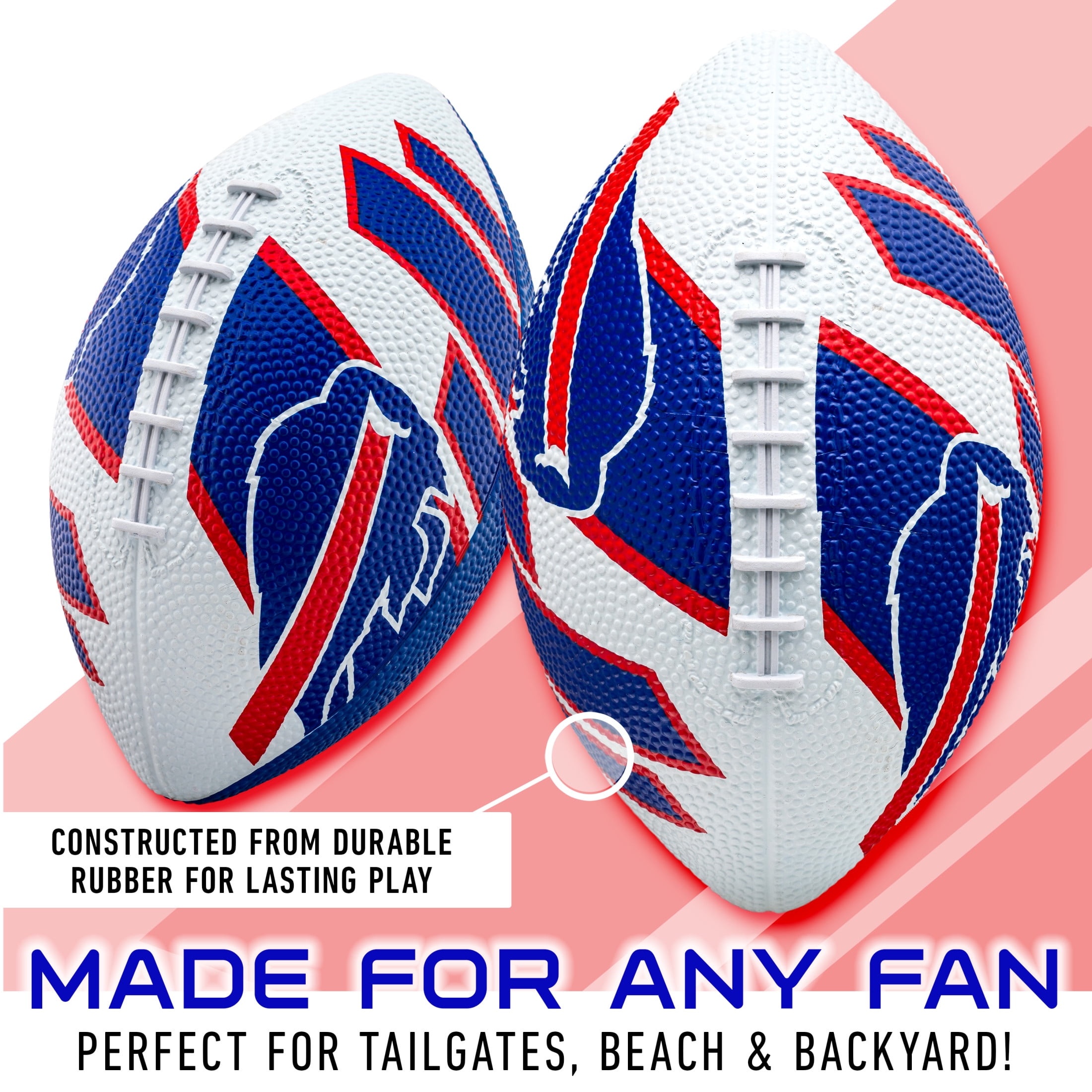 Franklin Sports NFL Buffalo Bills Football - Youth Football -  Mini 8.5" Rubber Football - Perfect for Kids - Team Logos and Colors!