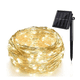thumbnail image 3 of Cadena de luces solares, 10 * 2 m, 2 * 100 LED, alambre de cobre, resistente al agua, para Navidad, jardín, patio, árbol, boda, patio, fiesta, camping (blanco cálido) Sin marca Linternas de bolsillo, 3 of 4