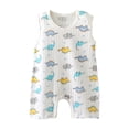 thumbnail image 2 of Kids Girl Sleeveless Cotton Romper White Dinosaur Print Summer Outfit for Newborn Kids Kids,Size 9 Months, 2 of 5