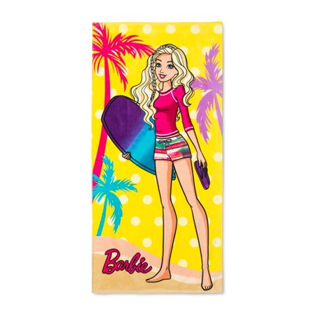 Barbie Beach Towel Yellowpink Mattel Walmartcom